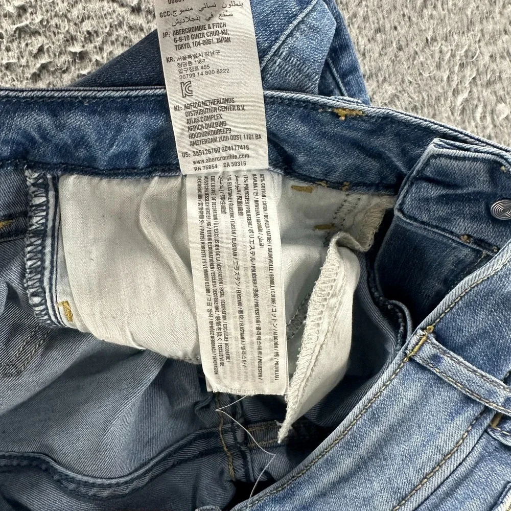 Hollister Jeans Women's 7 Blue Cotton Denim Skinny Leg Distressed‎ Faded Stretch